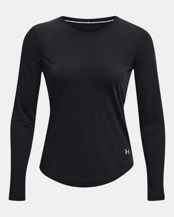 Tee-shirt à manches longues UA Streaker pour femmes, Black, pdpMainDesktop image number 4